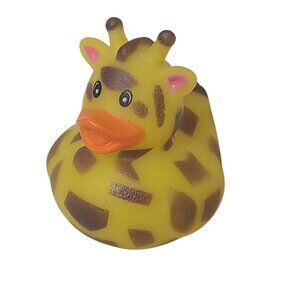 Giraffe Rubber Duck Brown Spots Bath Toy Jeep Cruise Ducking Collectible Ducky